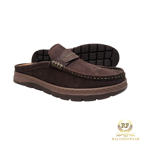 Men’s Leather half casual 201 chocolate - Image 2